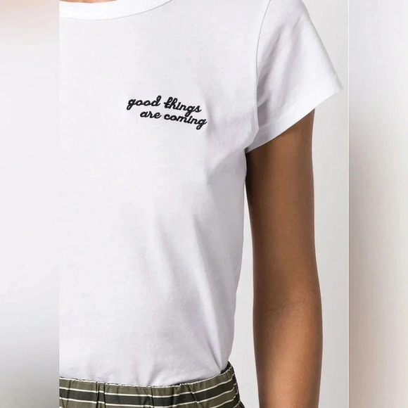 Rag&Bone Good Things Are Coming White Short Sleeve Crewneck Tee Size XS - Picture 3 of 9